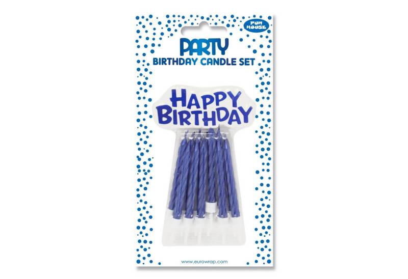 CLAIREFONTAINE Kerzenhalter 6x Set mit 36 blauen Geburtstagskerzen - Blau 26571-BC, Nappes von CLAIREFONTAINE