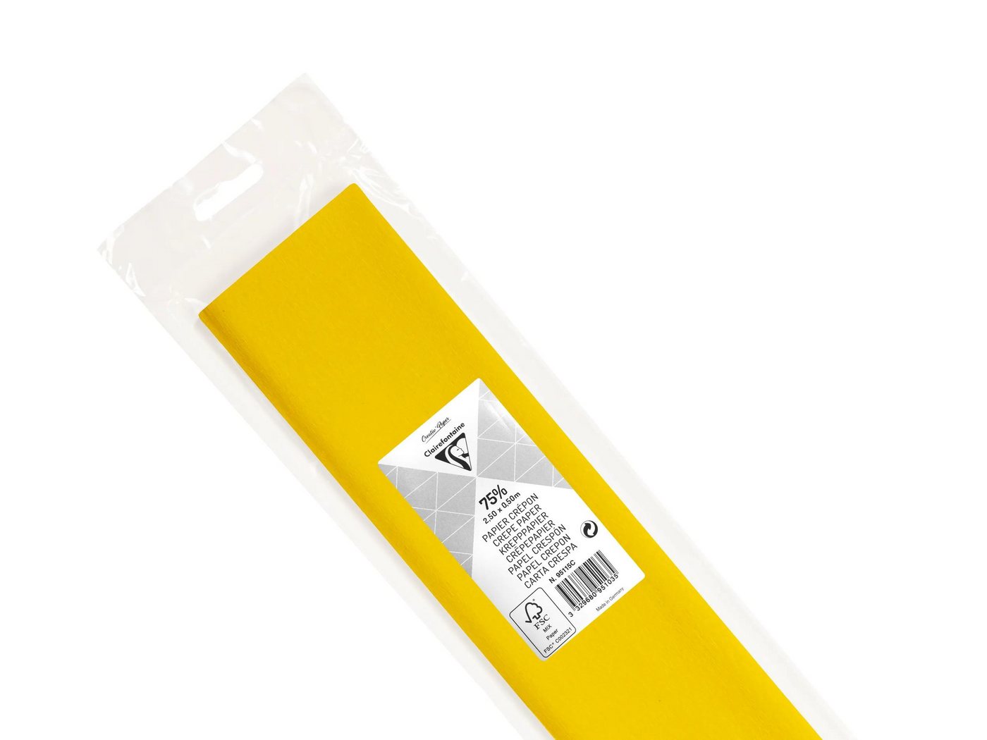 CLAIREFONTAINE Kreppband 10x Krepppapier 1 Blatt 2,50x0,50m Zitronengelb 95115C LOISIR CREATIF & DECORATION von CLAIREFONTAINE