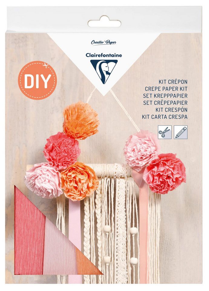 CLAIREFONTAINE Modelliermasse 3x Set Krepppapier, Kreativset, Makramee - Sortierung 97706C, LOISIR CREATIF & DECORATION von CLAIREFONTAINE