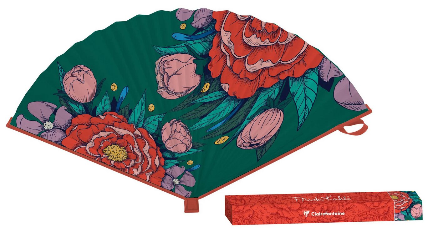 CLAIREFONTAINE Papierdekoration 4x Frida Kahlo, Fächer 19,5 x 2 cm 116236C, Kollektionen Clairefontaine von CLAIREFONTAINE
