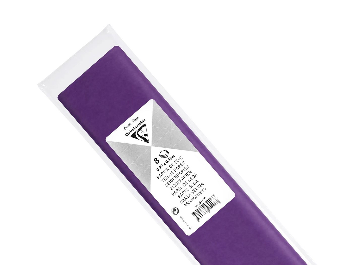 CLAIREFONTAINE Seidenpapier 10x Seidenpapier, Pack 8 Bogen 18g im Format 50x75cm - Violett 95411C, LOISIR CREATIF & DECORATION von CLAIREFONTAINE
