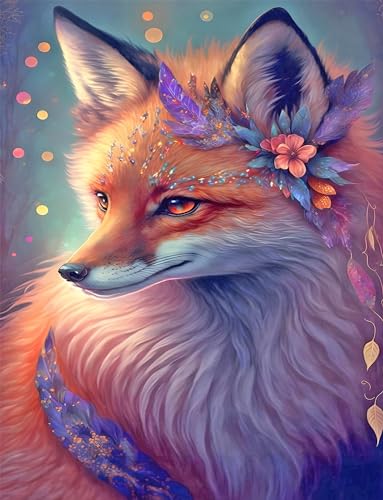 CLAKINLA 5D Diamond Painting Fuchs, Diamant Painting Bilder Blumen Diamond Art Erwachsene Full DIY Diamant Kunst Malerei Fuchs Stickerei Set Diamond Painting Bilder Home Wand Dekor 30x40cm von CLAKINLA