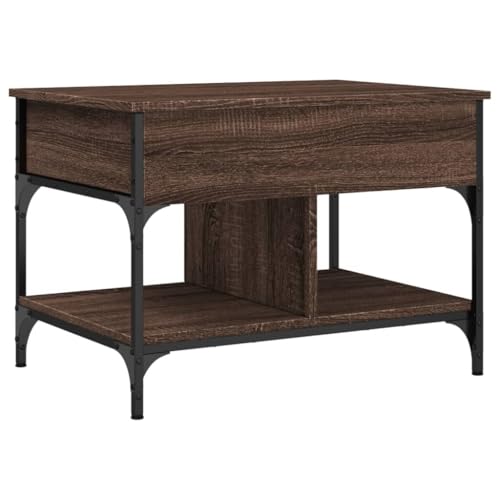 BECLOH Coffee Table with Storage Compartments, Wohnzimmertisch, Couchtisch for Living Room (Braun Eichen-Optik, 70) von CLALER