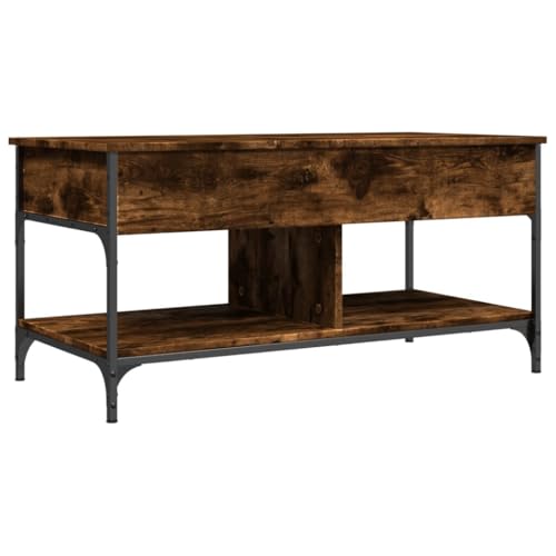 BECLOH Coffee Table with Storage Compartments, Wohnzimmertisch, Couchtisch for Living Room (Räuchereiche, 100) von CLALER