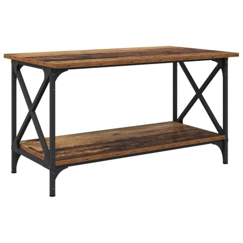 CLALER Coffee Table with Storage Compartments, Couchtisch, Holzwerkstoff und Eisen, Couchtisch for Living Room (Altholz) von CLALER