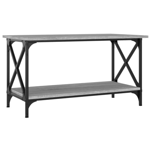 CLALER Coffee Table with Storage Compartments, Couchtisch, Holzwerkstoff und Eisen, Couchtisch for Living Room (Grau Sonoma) von CLALER