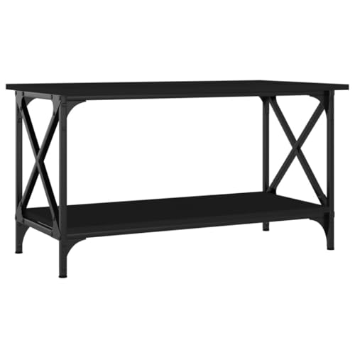 CLALER Coffee Table with Storage Compartments, Couchtisch, Holzwerkstoff und Eisen, Couchtisch for Living Room (Schwarz) von CLALER