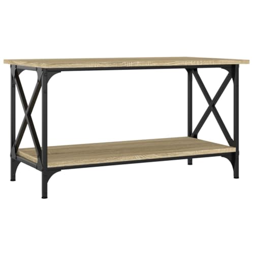 CLALER Coffee Table with Storage Compartments, Couchtisch, Holzwerkstoff und Eisen, Couchtisch for Living Room (Sonoma-Eiche) von CLALER