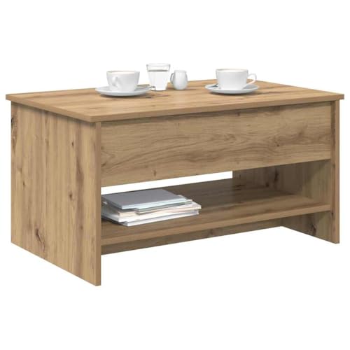 CLALER Flip Coffee Table Mit 1 Regal, Open and Hidden Storage Space, for Living Room, Office, Holzwerkstoff, 80 x 50.5 x 41.5 cm von CLALER