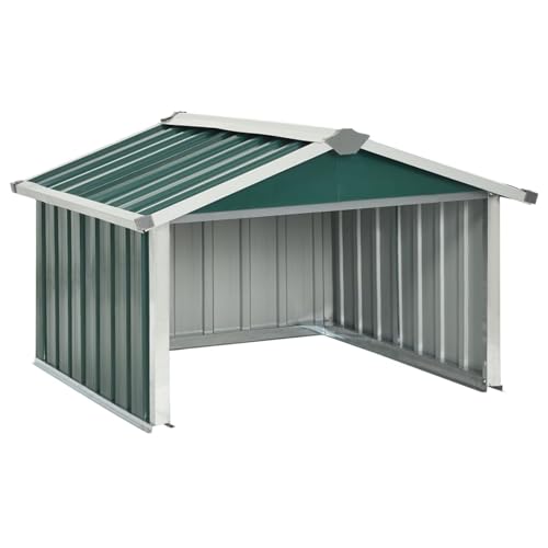 CLALER MäHroboter GarageIn Holzoptik, Made of Verzinkter Stahl [92 X 97 X 63 cm], Garage FüR MäHroboter (Grün) von CLALER