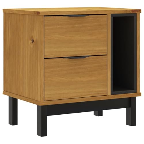CLALER Nachttisch with 3 Drawers, Solid Pine Wood, Nachtschrank for Living Room, Bedroom, Study, Modern von CLALER