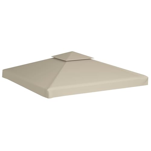 CLALER Pavillon Ersatzdach 3x3 Wasserdicht, Pavillon Dach 3x3 m Ersatzdach, Beige von CLALER