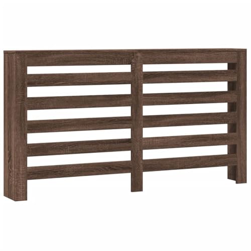 CLALER Radiator Cover, Vertical Slats, Holzwerkstoff, Heizkörperverkleidung, for Bedroom, Living Room, Kitchen (Braun Eichen-Optik, 149 x 20 x 82 cm) von CLALER