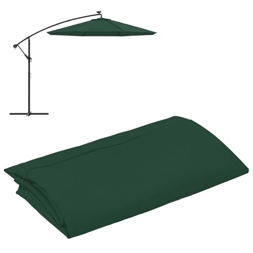 CLALER Sonnenschirm Ersatzbezug 350cm, Wasserdicht UV-Schutz Regenschirm Baldachin Abdeckung Ersatz, Outdoor Schirm Baldachin Ersatz Stoff, Kein Schirmständer, Grün von CLALER