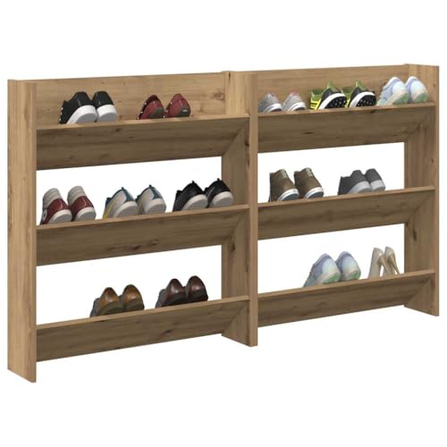 CLALER Wall Shoe Rack, Artisan Oak, Schuhregal, Wall-Mounted Shoe Rack, Hallway Shelf (Eiche handwerklich, 80 x 18 x 90 cm (L x B x H), 2) von CLALER