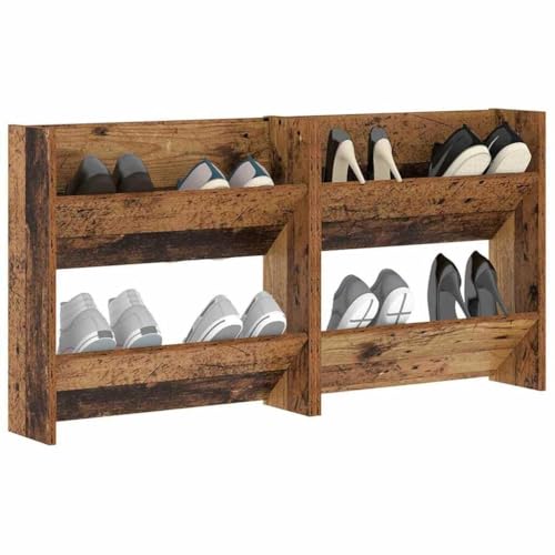 CLALER Wall Shoe Rack, Artisan Oak, Schuhregal, Wall-Mounted Shoe Rack, Hallway Shelf (altholz, 60 x 18 x 60 cm (L x B x H), 1) von CLALER