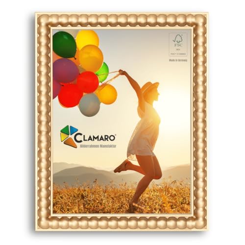 CLAMARO 'BUBBLE' Design Bilderrahmen 24x30 im Bubble Bälle Style | Gold | Handgefertigter MDF Bilder- und Fotorahmen mit Acrylglas | Rahmen für z.B. Fotos, Poster od. Puzzle CLAMARO 'BUBBLE' Design Bilderrahmen 24x30 im Bubble Bälle Style | Gold | Handgefertigter MDF Bilder- und Fotorahmen mit Acrylglas | Rahmen für z.B. Fotos, Poster od. Puzzle von CLAMARO