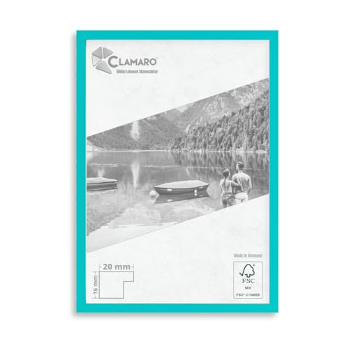 CLAMARO 'Collage 20' Bilderrahmen 80x80 handgefertigt nach Maß | Türkis | Moderner 20 mm breiter Slim Design MDF Holzbilderrahmen inkl. Acrylglas, Rückwand und Aufhänger CLAMARO 'Collage 20' Bilderrahmen 80x80 handgefertigt nach Maß | Türkis | Moderner 20 mm breiter Slim Design MDF Holzbilderrahmen inkl. Acrylglas, Rückwand und Aufhänger von CLAMARO