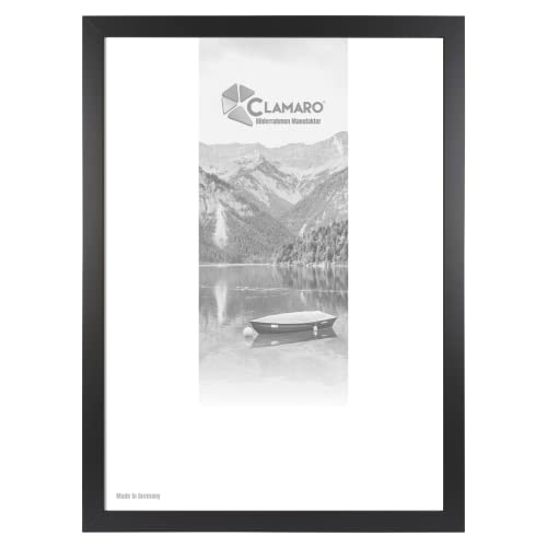 CLAMARO 'Collage' Bilderrahmen 96x112 handgefertigt | Schwarz Matt | MDF Holzbilderrahmen eckig modern inkl. Acrylglas, Rückwand und Aufhänger (querformat & Hochformat) von CLAMARO