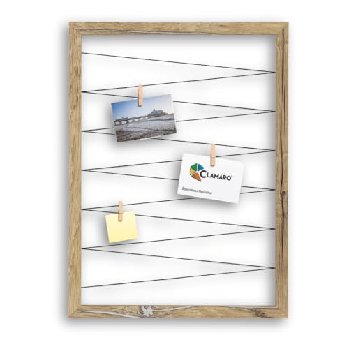 CLAMARO 'Collage Flex' Fotohalter 50x70 cm | Eiche Altholz Silber | Bilderrahmen Fotorahmen Collage mit Gummibändern und Foto Holzklammern | Ideal als Galerie für Fotos oder Postkarten CLAMARO 'Collage Flex' Fotohalter 50x70 cm | Eiche Altholz Silber | Bilderrahmen Fotorahmen Collage mit Gummibändern und Foto Holzklammern | Ideal als Galerie für Fotos oder Postkarten von CLAMARO