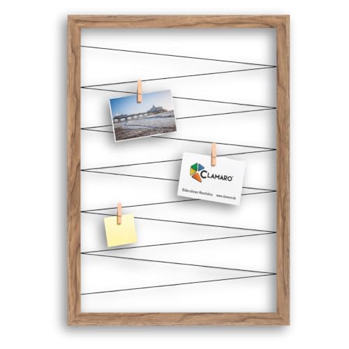CLAMARO 'Collage Flex' Fotohalter 50x70 cm | Eiche Catania | Bilderrahmen Fotorahmen Collage mit Gummibändern und Foto Holzklammern | Ideal als Galerie für Fotos oder Postkarten CLAMARO 'Collage Flex' Fotohalter 50x70 cm | Eiche Catania | Bilderrahmen Fotorahmen Collage mit Gummibändern und Foto Holzklammern | Ideal als Galerie für Fotos oder Postkarten von CLAMARO