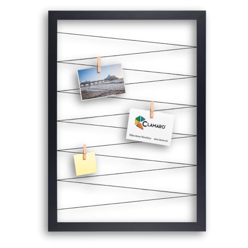 CLAMARO 'Collage Flex' Fotohalter 50x70 cm | Schwarz Matt | Bilderrahmen Fotorahmen Collage mit Gummibändern und Foto Holzklammern | Ideal als Galerie für Fotos oder Postkarten CLAMARO 'Collage Flex' Fotohalter 50x70 cm | Schwarz Matt | Bilderrahmen Fotorahmen Collage mit Gummibändern und Foto Holzklammern | Ideal als Galerie für Fotos oder Postkarten von CLAMARO