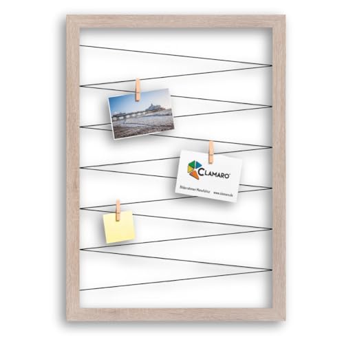 CLAMARO 'Collage Flex' Fotohalter 60x80 cm | Eiche Sonoma | Bilderrahmen Fotorahmen Collage mit Gummibändern und Foto Holzklammern | Ideal als Galerie für Fotos oder Postkarten CLAMARO 'Collage Flex' Fotohalter 60x80 cm | Eiche Sonoma | Bilderrahmen Fotorahmen Collage mit Gummibändern und Foto Holzklammern | Ideal als Galerie für Fotos oder Postkarten von CLAMARO