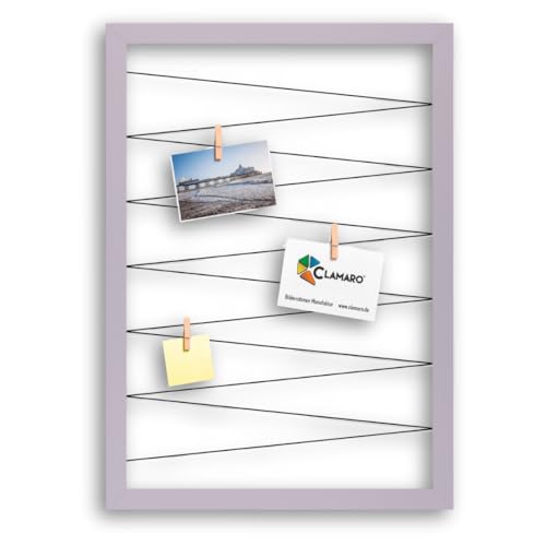 CLAMARO 'Collage Flex' Fotohalter 70x90 cm | Flieder | Bilderrahmen Fotorahmen Collage mit Gummibändern und Foto Holzklammern | Ideal als Galerie für Fotos oder Postkarten CLAMARO 'Collage Flex' Fotohalter 70x90 cm | Flieder | Bilderrahmen Fotorahmen Collage mit Gummibändern und Foto Holzklammern | Ideal als Galerie für Fotos oder Postkarten von CLAMARO