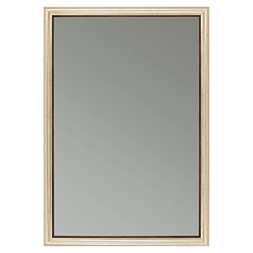 CLAMARO 'Emma' Antik Wandspiegel 60x60 cm mit Rahmen | Champagner Gold | Shabby Chic Vintage Barock Spiegel mit Holzrahmen | Barockspiegel inkl. Metall Aufhänger und Montagematerial von CLAMARO