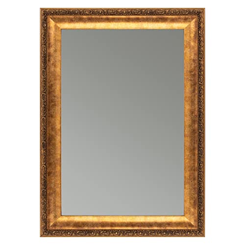 CLAMARO 'Franz' Antik Wandspiegel 65x180 cm mit Rahmen | Bronze Antik | Shabby Chic Vintage Barock Spiegel mit Holzrahmen | Barockspiegel inkl. Metall Aufhänger und Montagematerial von CLAMARO