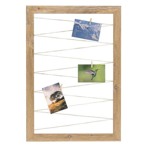 CLAMARO 'Neo Collage Line' Fotohalter 55x75 cm | Eiche Vintage Silber | Hochformat Bilderrahmen mit Fotoleine aus Juteband und Holzklammern | Ideal als Fotocollage Galerie, Fotowand oder Fotorahmen CLAMARO 'Neo Collage Line' Fotohalter 55x75 cm | Eiche Vintage Silber | Hochformat Bilderrahmen mit Fotoleine aus Juteband und Holzklammern | Ideal als Fotocollage Galerie, Fotowand oder Fotorahmen von CLAMARO