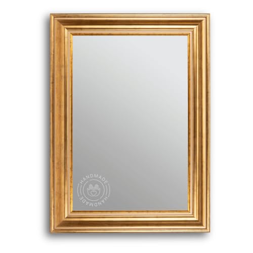 CLAMARO 'RIGA' Antik Wandspiegel 60x85 cm mit Rahmen | Gold | Shabby Chic Vintage Barock Spiegel mit Holzrahmen | Barockspiegel inkl. Metall Aufhänger und Montagematerial CLAMARO 'RIGA' Antik Wandspiegel 60x85 cm mit Rahmen | Gold | Shabby Chic Vintage Barock Spiegel mit Holzrahmen | Barockspiegel inkl. Metall Aufhänger und Montagematerial von CLAMARO
