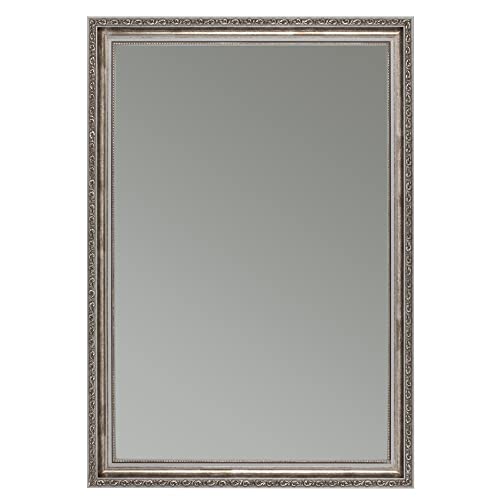 CLAMARO 'Viktor' Antik Wandspiegel 40x70 cm mit Rahmen | Grau Silber | Shabby Chic Vintage Barock Spiegel mit Holzrahmen | Barockspiegel inkl. Metall Aufhänger und Montagematerial CLAMARO 'Viktor' Antik Wandspiegel 40x70 cm mit Rahmen | Grau Silber | Shabby Chic Vintage Barock Spiegel mit Holzrahmen | Barockspiegel inkl. Metall Aufhänger und Montagematerial von CLAMARO