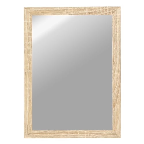CLAMARO 'Vision' Wandspiegel 30x80 cm maßgefertigt | Eiche Sonoma | Moderner eckiger Spiegel mit MDF-Holzrahmen, inkl. Metall Aufhänger und Montagematerial (Querformat & Hochformat) von CLAMARO