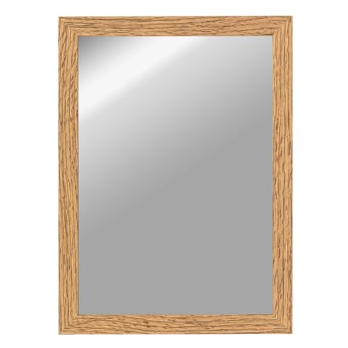 CLAMARO 'Vision' Wandspiegel 45x55 cm maßgefertigt | Eiche Catania | Moderner eckiger Spiegel mit MDF-Holzrahmen, inkl. Metall Aufhänger und Montagematerial (Querformat & Hochformat) von CLAMARO