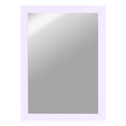 CLAMARO 'Vision' Wandspiegel 55x75 cm maßgefertigt | Flieder Pastell | Moderner eckiger Spiegel mit MDF-Holzrahmen, inkl. Metall Aufhänger und Montagematerial (Querformat & Hochformat) von CLAMARO