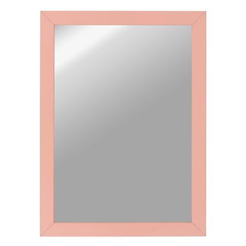 CLAMARO 'Vision' Wandspiegel 60x70 cm maßgefertigt | Rosa Pastell | Moderner eckiger Spiegel mit MDF-Holzrahmen, inkl. Metall Aufhänger und Montagematerial (Querformat & Hochformat) von CLAMARO