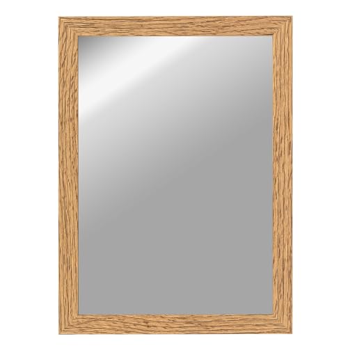 CLAMARO 'Vision' Wandspiegel 65x140 cm Ganzkörperspiegel | Eiche Catania | Moderner eckiger Spiegel mit MDF-Rahmen, inkl. Metall Aufhänger und Montagematerial (Querformat & Hochformat) von CLAMARO