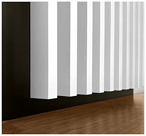 Clamaro 'Artem' 12 Stk. Lamellenwand Leisten 28x37 mm x 275 cm* mit Nut-Aussparung für einfache Klebemontage | Dekowand MDF Holzlamellen für z.B. Akustikpaneele oder Wandpaneele | Weiß matt von CLAMARO