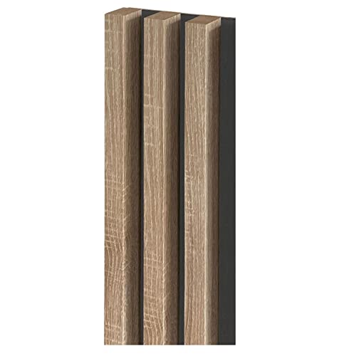 Clamaro 'Artem' 4 Lamellenwand Paneele mit je 3 Lamellen á 28x37 mm x 275 cm* | Holzlamellen vormontiert auf Rückwand für z.B. Akustikpaneele oder Wandpaneele | Eiche Sonoma mit grauer Rückwand Clamaro 'Artem' 4 Lamellenwand Paneele mit je 3 Lamellen á 28x37 mm x 275 cm* | Holzlamellen vormontiert auf Rückwand für z.B. Akustikpaneele oder Wandpaneele | Eiche Sonoma mit grauer Rückwand von CLAMARO