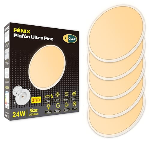 CLAR - Deckenlampe Wohnzimmer, Deckenlampe Schlafzimmer, Ultra Slim Deckenleuchte, LED Deckenleuchte Rund, Deckenleuchte Warmweiß, Kuchen Deko, LED Deckenleuchte Flach Rund, Warmweiß 3000K,24W(Pack 5) CLAR - Deckenlampe Wohnzimmer, Deckenlampe Schlafzimmer, Ultra Slim Deckenleuchte, LED Deckenleuchte Rund, Deckenleuchte Warmweiß, Kuchen Deko, LED Deckenleuchte Flach Rund, Warmweiß 3000K,24W(Pack 5) von CLAR