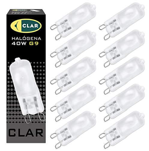 CLAR- Halogen G9 40W Stiftsockellampe, Spiegelschrank Lampe (10er Pack) von CLAR