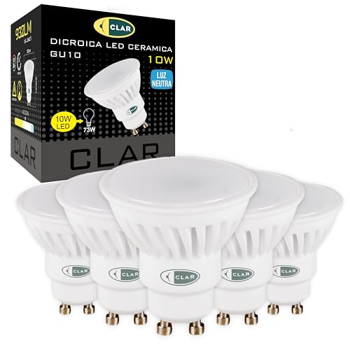 CLAR- LED GU10 LED Neutrales Weiß, Neutrales Weiß 4000ºk (Pack 5) von CLAR
