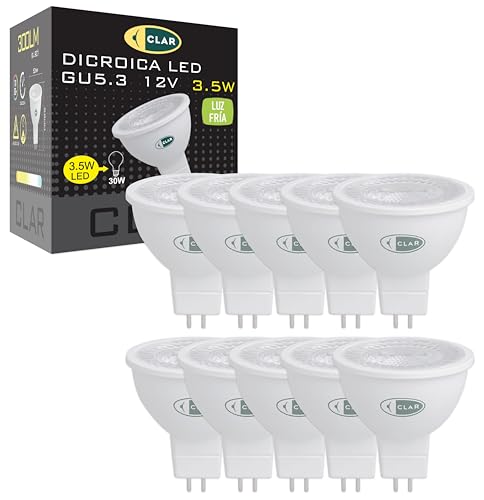 CLAR - MR16 GU5.3 LED Spot 12V 3,5 W Kaltweiß 6000 K Halogenersatz (Pack 10) von CLAR