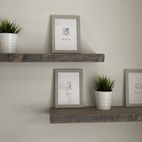 Graues 3Er Set Schweberegal Handgemacht Massivholz 19cm Tiefe Heizkörper Tischregal Schweberegale Wandregale Holzregale von CLARFURNITURE