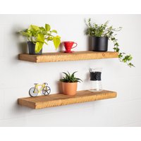 Schwebendes Regal Handgemacht Massivholz 19.5cm Tiefe X 4cm Dicke von CLARFURNITURE