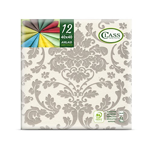 Class CE40-054-PEFC Airlaid Serviette, Papier, 40 x 40 x 0.48 cm, 12 Stück von CLASS 10