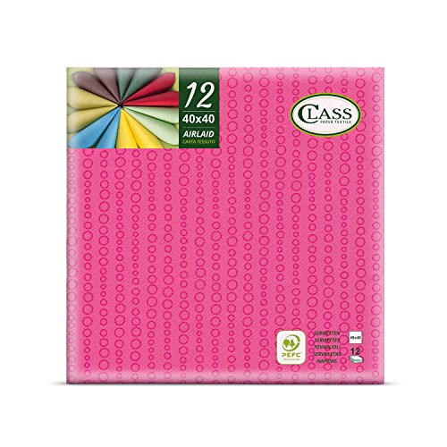 Class CE40-D197-PEFC Airlaid Serviette, Papier, Fuchsia, 40x40x0.48 cm 12 Einheiten von CLASS 10