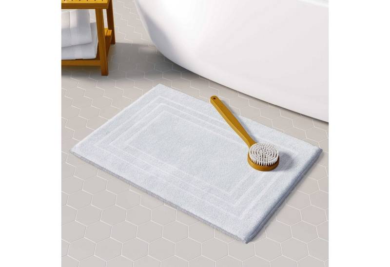 CLASS HOME COLLECTION Duschmatte 2er-Pack Frottee Duschvorleger 50x70 cm, frottee, weich, anschmiegsam, saugfähig, strapazierfähig, beidseitig nutzbar, rutschfest, flauschig, Schnelltrocknend, Hautfreundlich, Farbbeständig, Baumwolle, rechteck, 50x70 cm von CLASS HOME COLLECTION