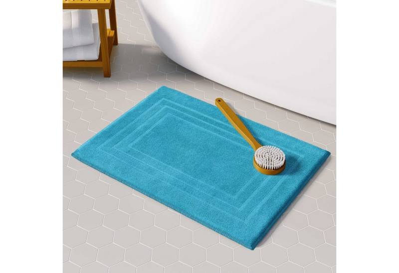 CLASS HOME COLLECTION Duschmatte 2er-Pack Frottee Duschvorleger 50x70 cm, frottee, weich, anschmiegsam, saugfähig, strapazierfähig, beidseitig nutzbar, rutschfest, flauschig, Schnelltrocknend, Hautfreundlich, Farbbeständig, Baumwolle, rechteck, 50x70 cm von CLASS HOME COLLECTION